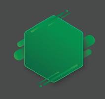 green hexagon background template vector