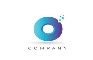 O blue dot alphabet letter logo design. Creative icon template for company and business vector