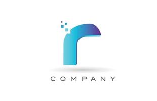 R alphabet letter logo icon design with  blue dot. Creative template for company and business vector