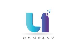 U alphabet letter logo icon design with  blue dot. Creative template for company and business vector