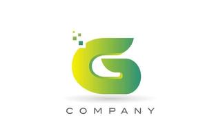 G alphabet letter logo icon design with  green dot. Creative template for company and business vector