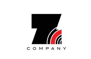 Diseño del icono del logotipo de la letra del alfabeto geométrico negro y rojo z. plantilla creativa para negocios y empresas. vector