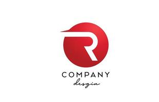 icono del logotipo de la letra del alfabeto r rojo con diseño de círculo. plantilla creativa para empresa y negocio vector