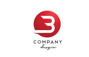 red B alphabet letter logo icon with circle design. Creative template for company and business vector