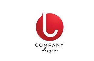 icono del logotipo de la letra del alfabeto u rojo con diseño de círculo. plantilla creativa para empresa y negocio vector