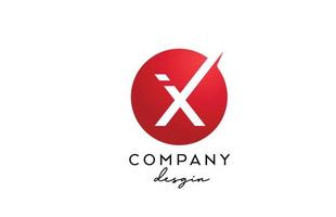 red X alphabet letter logo icon with circle design. Creative template for company and business vector