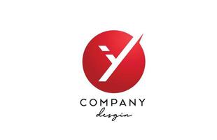 icono del logotipo de la letra del alfabeto rojo y con diseño de círculo. plantilla creativa para empresa y negocio vector