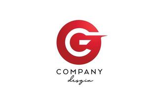 icono del logotipo de la letra del alfabeto g rojo con diseño de círculo. plantilla creativa para empresa y negocio vector