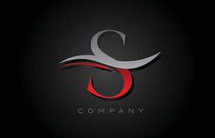 red and grey S alphabet letter logo design. Creative icon template for company and business vector