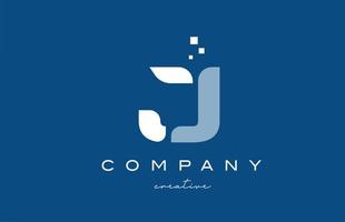 J alphabet letter logo icon design. Blue white creative template for business and company vector