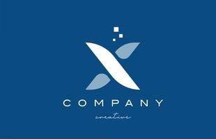 Diseño del icono del logotipo de la letra del alfabeto x. plantilla creativa azul blanca para negocios y empresas vector
