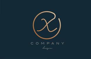 brown joined X alphabet letter logo icon design. Handwritten connected creative template for company and business vector