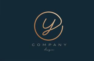 brown joined Y alphabet letter logo icon design. Handwritten connected creative template for company and business vector