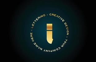 Diseño de icono de logotipo de letra del alfabeto l dorado con texto. plantilla creativa dorada para negocios y empresas con círculo vector