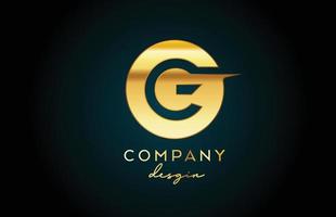 Gold G alphabet letter logo icon with circle design. Golden creative template for business and company vector