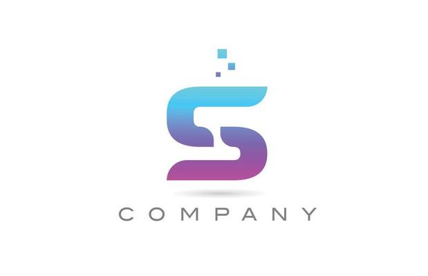 pink S alphabet icon letter logo design. Creative template for business with dots