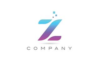 Diseño de logotipo de letra de icono de alfabeto rosa z. plantilla creativa para negocios con puntos vector