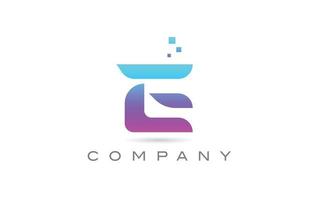 Diseño de logotipo de letra de icono de alfabeto e rosa. plantilla creativa para negocios con puntos vector