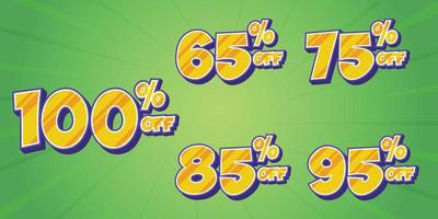 Set of shiny gold discount numbers advertising Premium Vector