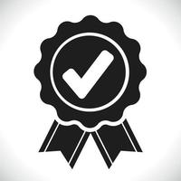Checkmark or approved badge in black and white concept vector