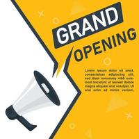 Grand opening background template flat design with yellow vector