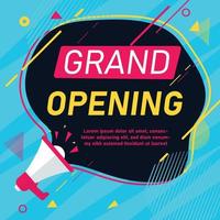 Grand opening background template flat design with full color vector