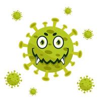 corona virus ilustración monstruo icono vector