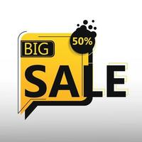 Big sale discount banner promotion, with a smooth box style yellow color vector