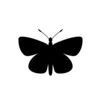 la silueta de la mariposa simplemente da forma. vector monocromo aislado sobre fondo blanco