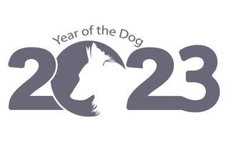año del perro 2023. plantilla vectorial diseño de año nuevo en el calendario chino. vector