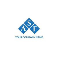 diseño de logotipo de letra asf sobre fondo blanco. concepto de logotipo de letra de iniciales creativas asf. diseño de letras asf. vector