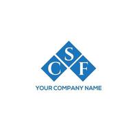 CSF letter logo design on white background. CSF creative initials letter logo concept. CSF letter design. vector
