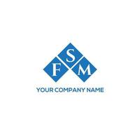 diseño de logotipo de letra fsm sobre fondo blanco. concepto de logotipo de letra de iniciales creativas fsm. diseño de carta fsm. vector