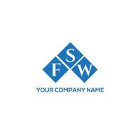 FSW letter logo design on white background. FSW creative initials letter logo concept. FSW letter design. vector