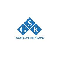 GSK letter logo design on white background. GSK creative initials letter logo concept. GSK letter design.
