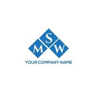 MSW letter logo design on white background. MSW creative initials letter logo concept. MSW letter design. vector