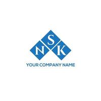 NSK creative initials letter logo concept. NSK letter design.NSK letter logo design on white background. NSK creative initials letter logo concept. NSK letter design. vector