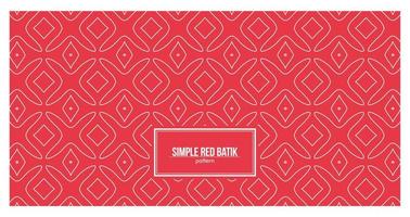 simple beautiful white batik pattern combined with red background vector