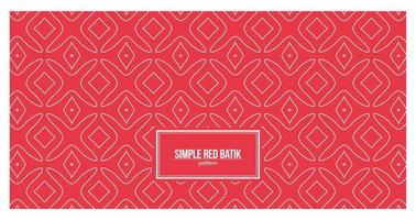 patrón de batik blanco hermoso simple combinado con fondo rojo vector