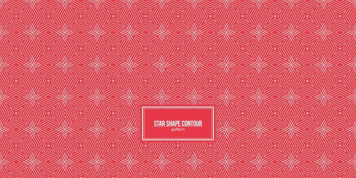 star shape contour pattern with red background vector