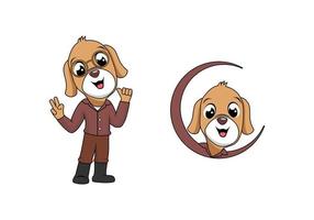 ilustración de diseño de personaje de dibujos animados de perro vector
