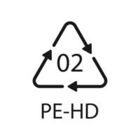 High-density Polyethylene 02 PE-HD Icon Symbol vector