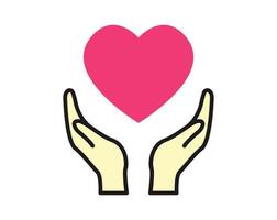 hands supporting heart vector