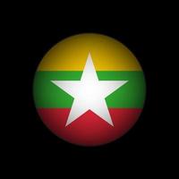 Country Myanmar. Myanmar flag. Vector illustration.