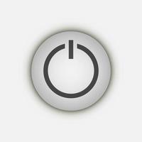 Grey power button icon. Vector illustration.