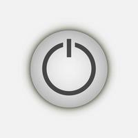 Grey power button icon. Vector illustration.