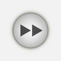 Grey flat symbol rewind button, flat design style vector