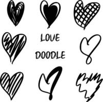 Love doodles background vector