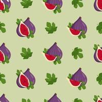 Cute fig seamless pattern. Flat vector illustration.