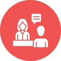 Interview Glyph Circle Background Icon vector